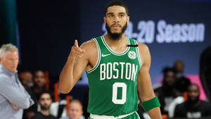 Jayson Tatum Green Jersey Swoosh Wallpaper