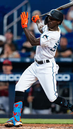 Jazz Chisholm Jr Batting Stance Wallpaper