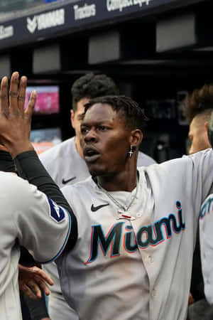 Jazz Chisholm Miami Baseball Team Celebration Wallpaper