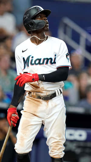 Jazz Chisholm Miami Marlins Batting Stance Wallpaper