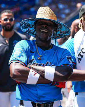 Jazz Chisholm Smiling With Straw Hat Wallpaper