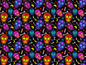 Jazz Up Your Look With A Colorful Sugar Skull Phone Wallpaper