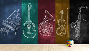 Jazz Wall Instuments Wallpaper