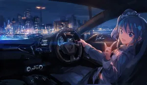 Jdm Anime Girl Drivers Seat Wallpaper