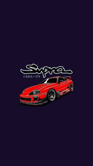 Jdm Art Toyota Gr Supra Red Wallpaper