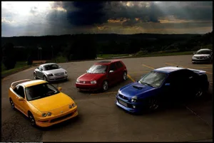 Jdm Cars At Parking Lot Wallpaper