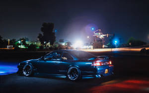 Jdm Cars Driving At Night Wallpaper