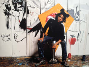 Jean Michel Basquiat On The Street Wallpaper