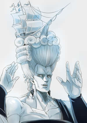 Jean Pierre Polnareff Posing In His Stylish Outfit Wallpaper