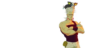 Jean Pierre Polnareff Strikes A Pose In A Stunning Fan Art Wallpaper Wallpaper