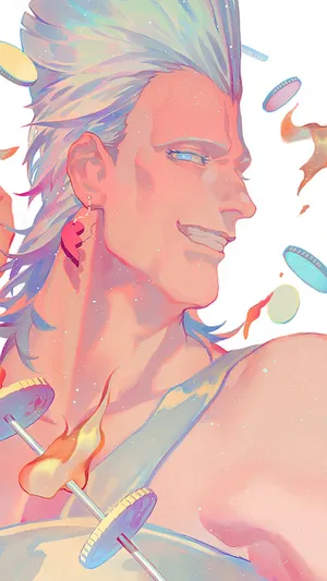 Jean Pierre Polnareff Striking A Heroic Pose In A Stunning Artwork Wallpaper