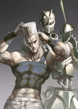 Jean Pierre Polnareff Striking A Pose In His Iconic Outfit Wallpaper