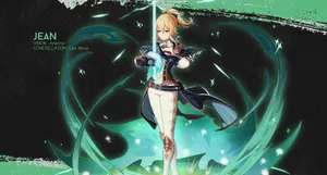 Jean - The Dandelion Knight Of Genshin Impact Wallpaper