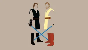 Jedi Duo Minimalist Art Wallpaper