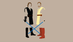 Jedi Duo Minimalist Art Wallpaper