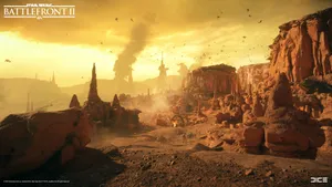 Jedi Knights Fighting In The Battle Of Geonosis Wallpaper