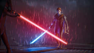 Jedi Survivor Dual Lightsaber Standoff Wallpaper