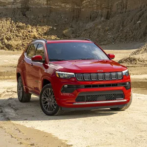 Jeep Compass Red Aesthetic At Desert Wallpaper