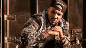 Jeezy Intense Gaze Blackand White Jacket Wallpaper