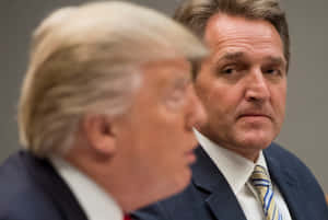 Jeff Flake Looking At Donald Trump Wallpaper