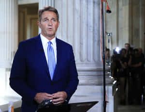 Jeff Flake Talking In Interview Wallpaper