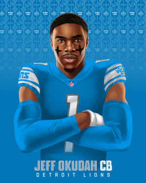 Jeff Okudah Detroit Lions Illustration Wallpaper