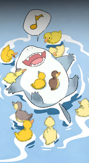 Jeff The Land Shark And Ducklings Wallpaper