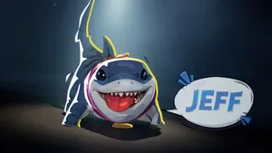 Jeff The Land Shark Cute Character Wallpaper