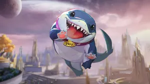 Jeff The Land Shark Flying Wallpaper
