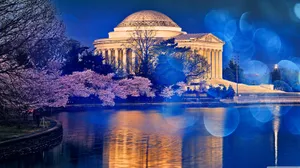 Jefferson Memorial Blue Light Orbs Wallpaper
