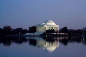 Jefferson Memorial Tidal Basin At Dusk Wallpaper