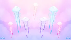 Jellyfish In Pastel Gore Art Wallpaper