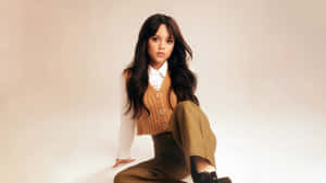 Jenna Ortega Elegant Portrait Wallpaper