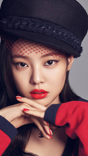 Jennie In Red Coat Wallpaper