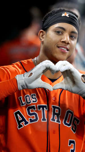 Jeremy Pena Houston Astros Heart Gesture Wallpaper