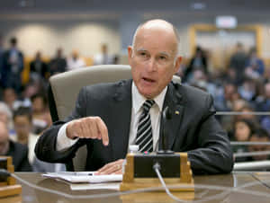 Jerry Brown Supports Progressive Policies Wallpaper