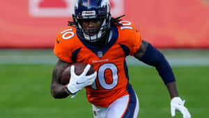 Jerry Jeudy Denver Broncos Action Shot Wallpaper