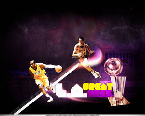 Jerry West Kobe Bryant Lakers Greatness Poster Wallpaper