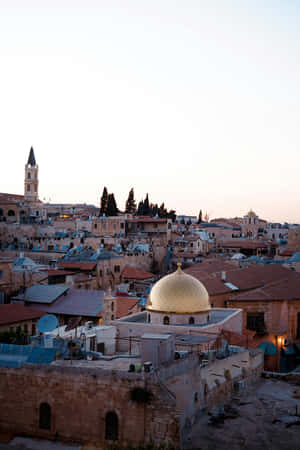 Jerusalem Skyline Dusk Wallpaper