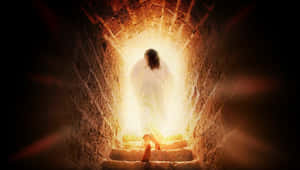 Jesus Christ Resurrected From The Tomb Wallpaper