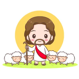 Jesus Christ, The Good Shepherd, Lovingly Tending To His Sheep Wallpaper