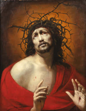 Jesus Christ Wearing The Crown Of Thorns Wallpaper