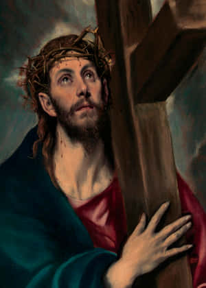 Jesus Christ Wearing The Crown Of Thorns Wallpaper