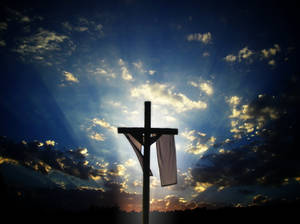 Jesus Cross White Cloth Wallpaper