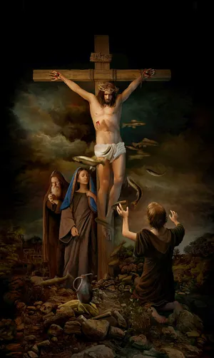 Jesus Crucifixion: A Powerful Depiction Of Sacrifice And Love Wallpaper