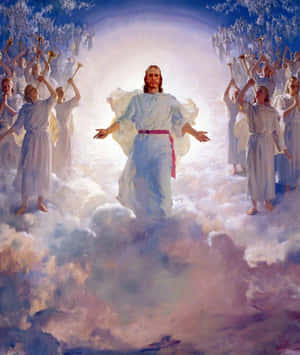 Jesus In Heaven, Rejoicing With The Angels Wallpaper