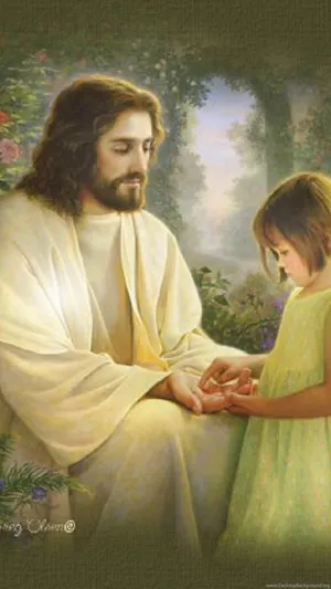 Jesus Is King With Young Girl Wallpaper