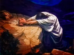 Jesus Praying In Solitude Wallpaper