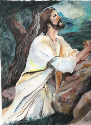 Jesus Praying In The Garden Of Gethsemane Wallpaper