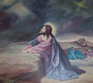 Jesus Praying In The Garden Of Gethsemane Wallpaper